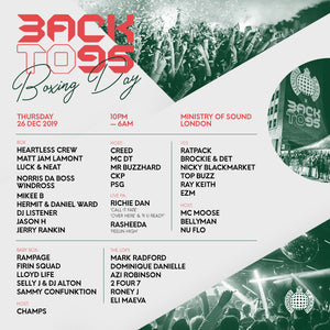 Backto95 Boxing Day entry info & artist set times 🙌